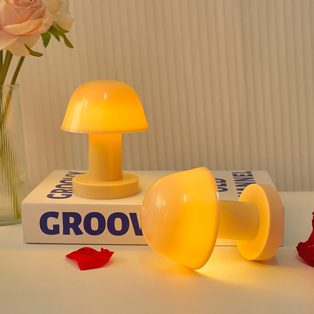 Portable Creative LED Electronic Mushroom Lamp for Living & Bedroom Novelty Night Light & Desktop Decoration Holiday Gift