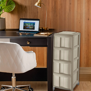 Cassettiera Tontarelli BAMBU4 Grigia CM.36X34h.80 Dimensione Unica Cassetti Portaoggetti - Product Image 5