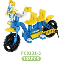 Mini modèle de moto coloré en ABS, échelle 1:1, ensembles de blocs de construction DIY, jouet éducatif, cadeau pour enfants