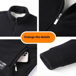 <span class=keywords><strong>Veste</strong></span> en micro-polaire pour homme de haute qualité avec fermeture éclair Logo Vêtements pour l'extérieur Tissu technologique Vêtements d'hiver <span class=keywords><strong>Veste</strong></span> pour homme - Product Image 3