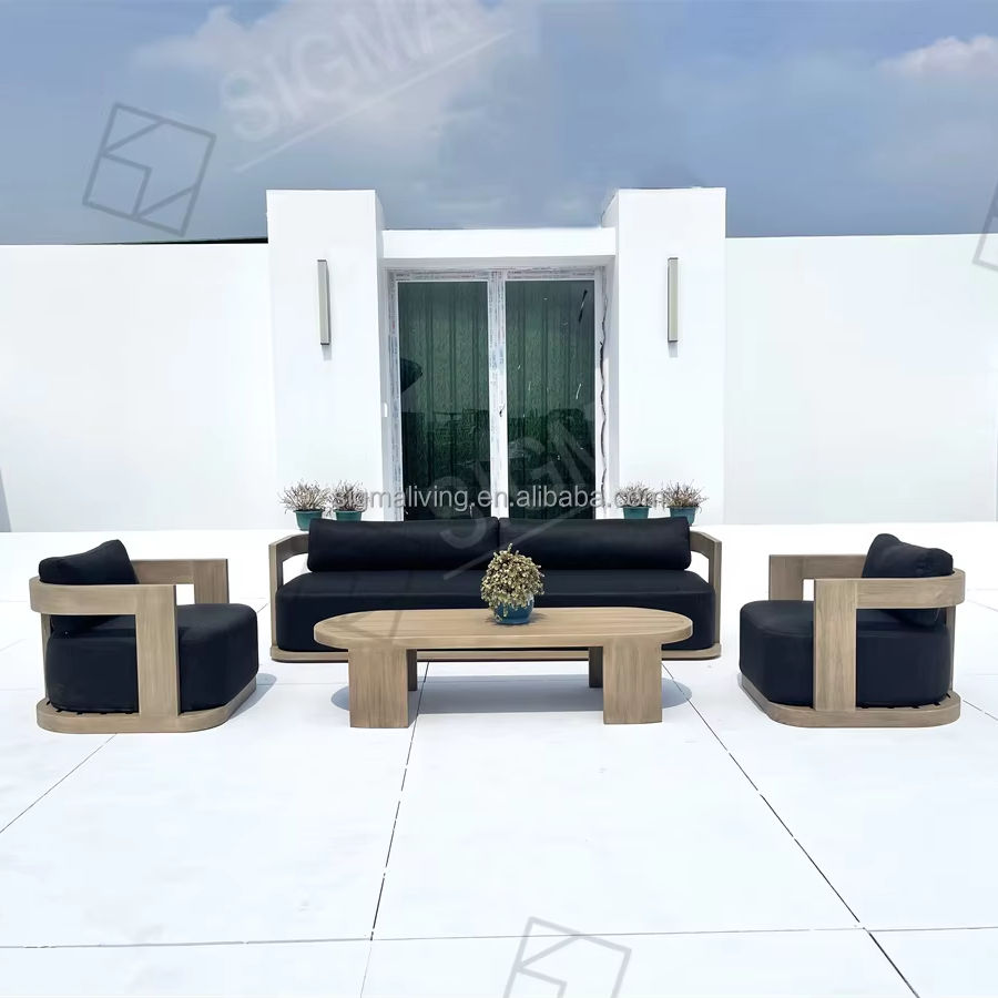 Sigma Luxury Outdoor Villa Garden Sofa Hotel Patio Furniture Backyard Garden Sofa Outdoor Teak Furniture Garden Set