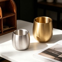 Tasse à café isotherme double paroi en acier inoxydable 304, forme œuf, pour expresso, whisky, jus, bière, style coréen