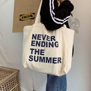 <b>Large</b> capacity reusable cotton canvas customizable printed logo shopping <b>bag</b> - Product Image 1