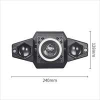 Éclairage de scène professionnel 50W RGBW, projecteur laser à deux bras, lumière à effet LED 4-en-1, faisceau mobile double tête, spot, wash, laser pour DJ