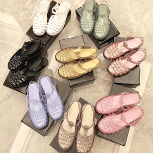 Sandales romaines respirantes et imperméables en PVC pour femmes, semelle plate en EVA, chaussures de plage à séchage rapide, tongs décontractées d'été pour femmes - Product Image 4