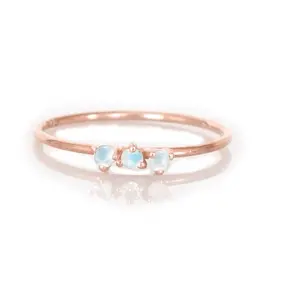 Tinh Tế Trắng Mạ Vàng Mỏng Eternity Ban Nhạc Đám Cưới 925 Sterling Tự Nhiên Bạc Moonstone Nhẫn