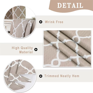 <span class=keywords><strong>Taupe</strong></span> entièrement bloc lumière chambre assombrissement salon <span class=keywords><strong>rideau</strong></span> classique géométrique Tan fenêtre rideaux occultants pour chambre - Product Image 2