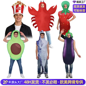 Costume de crabe Manyusha pour adulte unisexe, tenue de cosplay pour fête d'Halloween, rouge avec étiquette et tags - Product Image 2