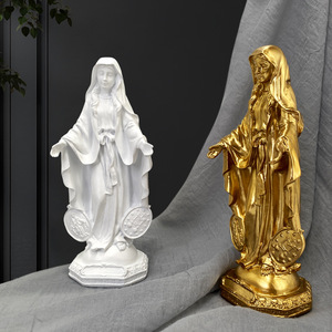 Statue de la Vierge Marie en résine, 3 couleurs : blanc, ivoire, or, figurine catholique pour la décoration de l'autel à la maison et cadeaux religieux <span class=keywords><strong>chr</strong></span>étiens - Product Image 2