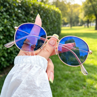 Lunettes Photochromiques Rondes en Alliage pour Homme et Femme, Verres Optiques Simples pour Ordinateur, Utilisation Intérieure et Extérieure