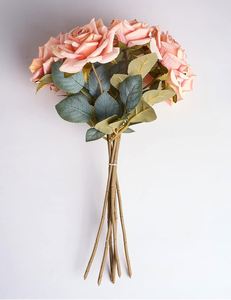 Rosas Artificiales Realistas al Tacto, Decoración para Bodas, Alta Calidad, Color Rosa Otoñal, Látex, Hechas a Mano, para el Día de la Madre, Navidad - Product Image 4