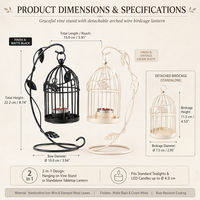 Ornements décoratifs pour table de salle à manger, porte-bougie créatif en fer en forme de cage à oiseaux, style rétro européen, pour Noël