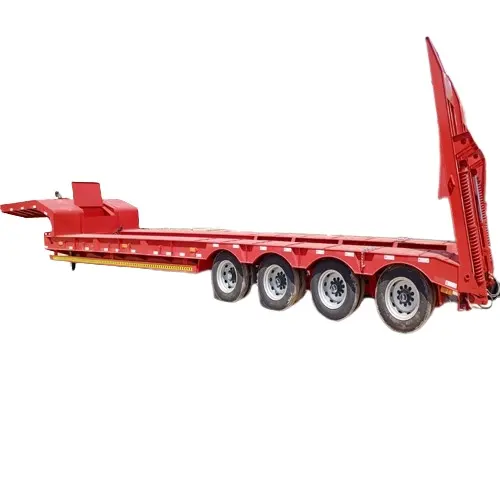 Chinês Top Marca Dimensão 16.5m * 3m * 1.8m Heavy Loading Lowbed Trailer 4 Eixos máquina de transporte lowbed semi caminhão reboque Hot Sa