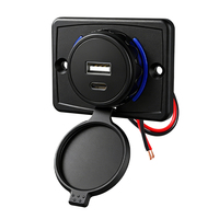 Adaptador de Coche con Puerto USB A y Tipo C de 5V3.1A, Cargador de Coche con Puerto USB de 12V 24V, Enchufe de Carga para Furgoneta