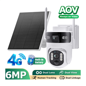 AOV 屋外ソーラー4G防犯カメラ 24時間録画 双方向音声 防水 フルカラーナイトビジョン 低電力 CCTVシステム - Product Image 1