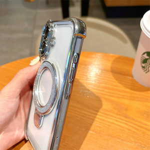 Custodia per telefono magnetica antiurto con glitter e supporto, <span class=keywords><strong>trasparente</strong></span>, a prezzo conveniente per <span class=keywords><strong>iPhone</strong></span> 18 Pro, 17 Air, 16 Plus, 15 Pro Max - Product Image 5