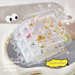 Album <span class=keywords><strong>photo</strong></span> miniature de collection Kpop de haute qualité, personnalisable, avec 40 pochettes, 3 pouces, motif floral, feuille d'or, mini album en acrylique - Product Image 2