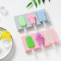 Outil de crème glacée en silicone en forme d'animaux avec couvercle, moules à sucettes glacées et plateau à glaçons pour la décoration de barres chocolatées