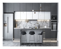 Cuisine modulaire grise mate de haute qualité au design moderne pour villa