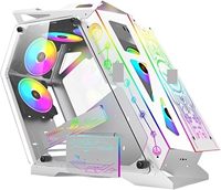 Boîtier d'ordinateur de jeu ZeroMaster Full Tower M-ATX avec carte mère, refroidissement par eau 240, côtés en verre trempé, 4 emplacements PCI, conception ouverte