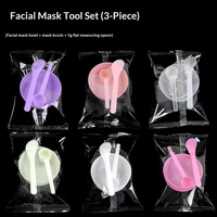 Ensemble d'outils de beauté en trois pièces : 3 bols à masque (petits), 5g applicateur de masque, 10ml cuillère doseuse, emballage individuel