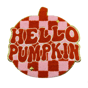 Marca Chenille USA Teach venta al por mayor parches de calabaza de fin de semana personalizados bordados gran brillo hierro en parche de chenilla - Product Image 5