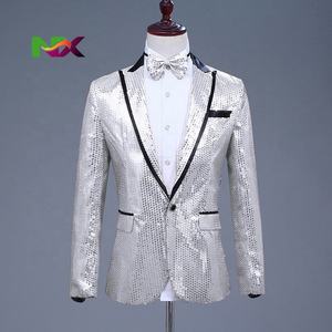 Erkek Takım Elbise Ceket Düğün Sahne Şarkıcı Kostümü (Papyon Dahil) Payet Tek Düğmeli Elbise Blazer 2022 Yeni Gece Kulübü Balo - Product Image 3
