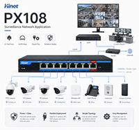 Extensor PoE Gigabit de 7 Puertos Hinet 802.3bt, Entrada 7x PoE+ 30W, Salida 100m, Repetidor Ethernet con Protección Contra Sobretensiones para Cámaras IP y Redes