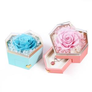 Caja de Joyería Prismática en Forma de Corazón, Mini Rosas Eternas, Rosas <span class=keywords><strong>Preservadas</strong></span>, Caja para Anillos y Collares, Regalo para el Día de la Madre - Product Image 4