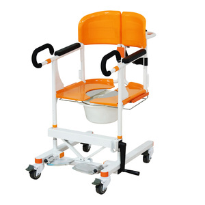 Hand Cranked Adjustable Patient Transfer Machine With Commode For Home Care <b>Elderly</b> And Paralyzed Patients 200kg Capacity - Product Image 3