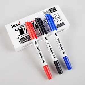 Wholesale Office Supplies Dual Side Line Drawing Pen Fine Tip Double Permanent Twin Marker Pens