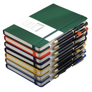 Macaron A5 Leather Notebook Cross-Border Blue with Simple Dot Matrix Design Hardcover Sewing Binding - Product Image 2