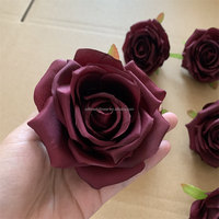 Têtes de roses artificielles en gros L-078, 9 cm, bordeaux, pour arche de mariage, décoration murale, CE
