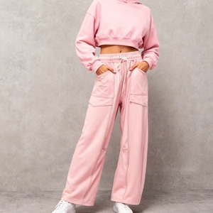 Pantalon ample à jambes larges pour femme, pantalon décontracté d'été avec cordon de serrage, pantalon de survêtement tendance - Product Image 1