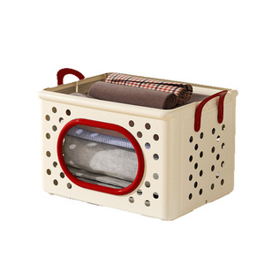 Foldable Plastic Large-Capacity Laundry <strong>Basket</strong> with Modern Minimalist Design for Home Bathroom Clothes <strong>Storage</strong> - Product Image 4
