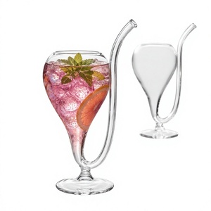 Verres à cocktail transparents en borosilicate faits à la main de 350 ml, sans plomb, coupe Martini, verres à margarita, verrerie de bar réutilisable en gros - Product Image 2