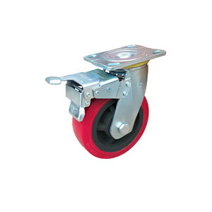 4/5/6/8 Zoll Heavy Duty Red Swivel Caster 150mm PP Core PU Polyurethan Rollen für Trolley - Product Image 5