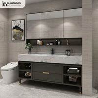 Buildgres Armoire de salle de bain moderne avec lavabo simple Meuble-lavabo de salle de bain