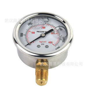 เกจวัดแรงดันแบบอนาล็อก QY 0-5700 PSI สแตนเลส สำหรับยานยนต์ ไฮดรอลิก และนิวเมติก - Product Image 5