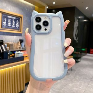 Nueva Funda para Teléfono 17PROMAX, Diseño Simple de Color Sólido con Orejas de Gato, Funda Protectora de PC Resistente a Caídas para <span class=keywords><strong>iPhone</strong></span> 15 - Product Image 6
