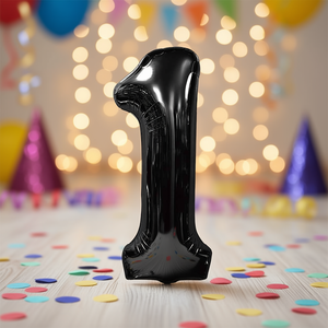 Globo de Número Negro Metálico de 100 cm para Fiestas, Decoraciones de Cumpleaños - Product Image 5