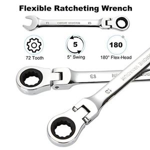 Llave de Trinquete Flexible FQ de 12 mm, 12 Puntas, 72 Dientes, Métrica, Grado Industrial OEM, Superficie Espejo, Garantía de 3 Años, 91 Nm de Torque - Product Image 3