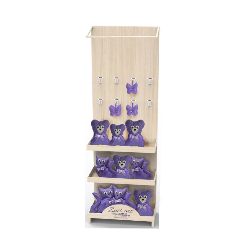 Customizded Wooden Display Stand Handmade Toy Display Shelf with Hooks for Retail for Toy Retail Store & Supermarket — view 1