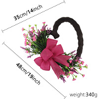 Nouvelle Guirlande de Porte en Forme de Cœur Réaliste pour la Saint-Valentin et la Fête des Mères, Décoration Suspendue pour Porte d'Entrée