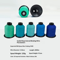 Fil de montage pour anneaux de canne à pêche, nylon importé 150D enduit d'époxy, résistant à la décoloration, 2000 mètres par bobine