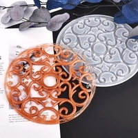 Sous-verre rond en silicone pour bricolage Mandala plateau à fleurs moule en résine époxy cristal plateau en résine UV moule de coulée pour artisanat décoration de la maison