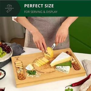 Plateau à fromages en bambou Pengzhan avec tiroir pour apéritifs et charcuterie - Product Image 4