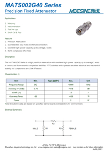 Bom dịch vụ chính xác RF Coaxial Adapter BW-K3-2W44 + 40Ghz 6dB SMA nối cố định attenuator - Product Image 3