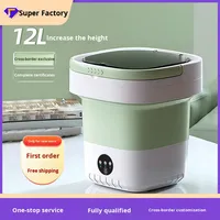Mini machine à laver et essoreuse de sous-vêtements pliable, entièrement automatique, étanche, rotative à 360°, à branchement universel, économe en énergie