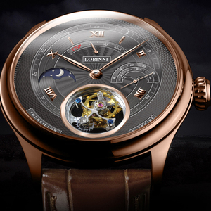 LOBINNI Tourbillon reloj de pulsera de lujo para hombre Gaviota relojes mecánicos de las manos de hombre reloj de cuerda Manual Relojes - Product Image 3
